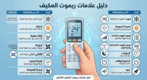 شرح جميع علامات ريموت المكيف ومعاني رموز Gree و LG و Samsung
