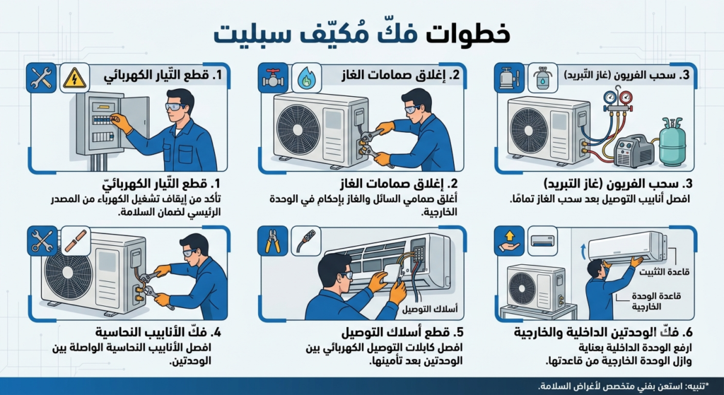 طريقة فك مكيف سبليت في 6 خطوات سهلة و بأمان