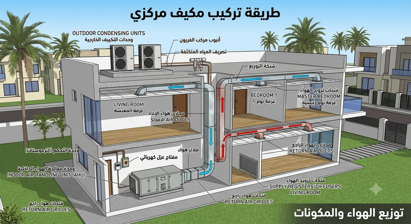طريقة تركيب مكيف مركزي في 8 مراحل
