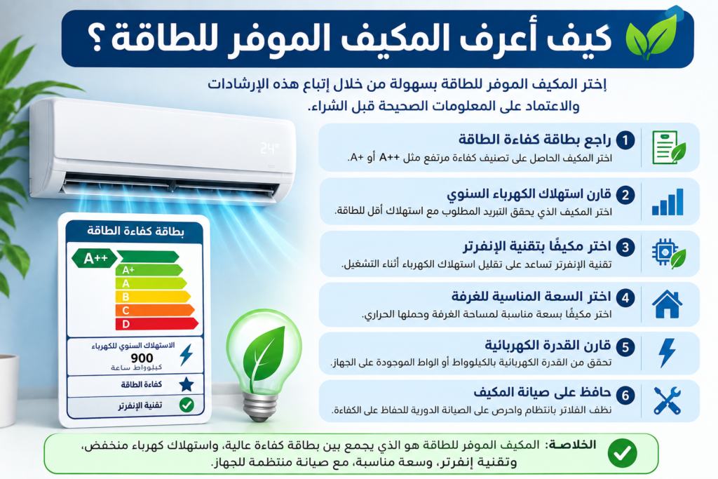 كيف أعرف المكيف الموفر للطاقة؟